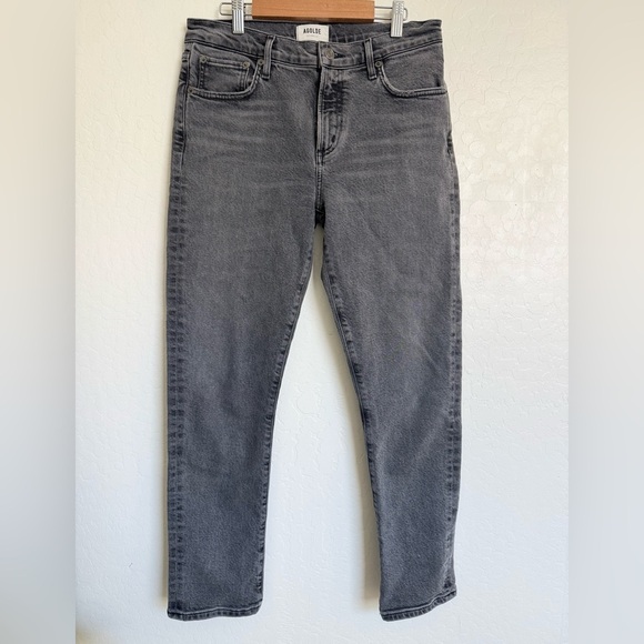 Agolde Toni Mid Rise Straight Leg Jeans in Ceremony Gray 28 - Picture 2 of 10